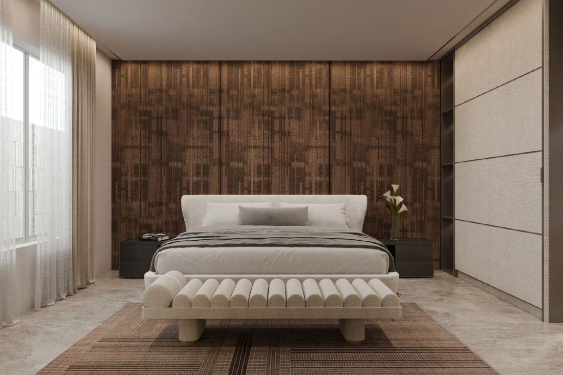 3D render of the second bedroom from the design proposal