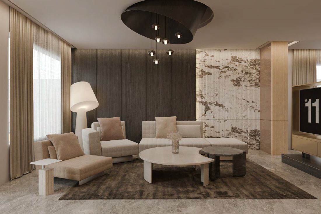 3D render of the family lounge from the design proposal
